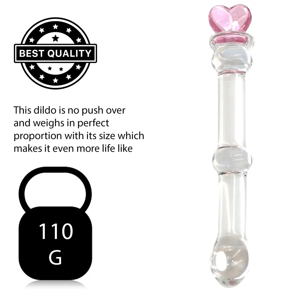 6.5 Inch Glass Dildo Clear with Pink Heart - Dildos - Save 15% - Fast Shipping - United Kingdom Stoke-on-trent