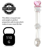 6.5 Inch Glass Dildo Clear with Pink Heart - Dildos - Save 15% - Fast Shipping - United Kingdom Stoke-on-trent