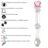 6.5 Inch Glass Dildo Clear with Pink Heart - Dildos - Save 15% - Fast Shipping - United Kingdom Stoke-on-trent