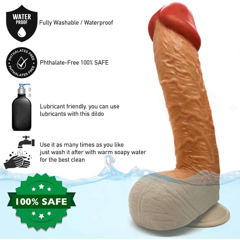 11.6 Inch Suction Cup Dildo Sex Toy Xl Brown - Save 20%