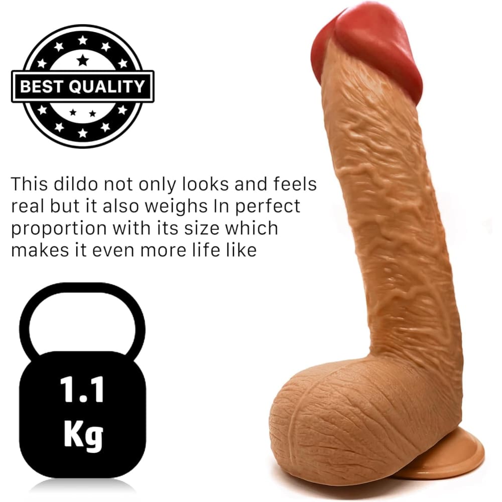 11.6 Inch Suction Cup Dildo Sex Toy Xl Brown - Save 20%