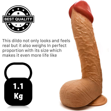 11.6 Inch Suction Cup Dildo Sex Toy Xl Brown - Dildos - Save 20%