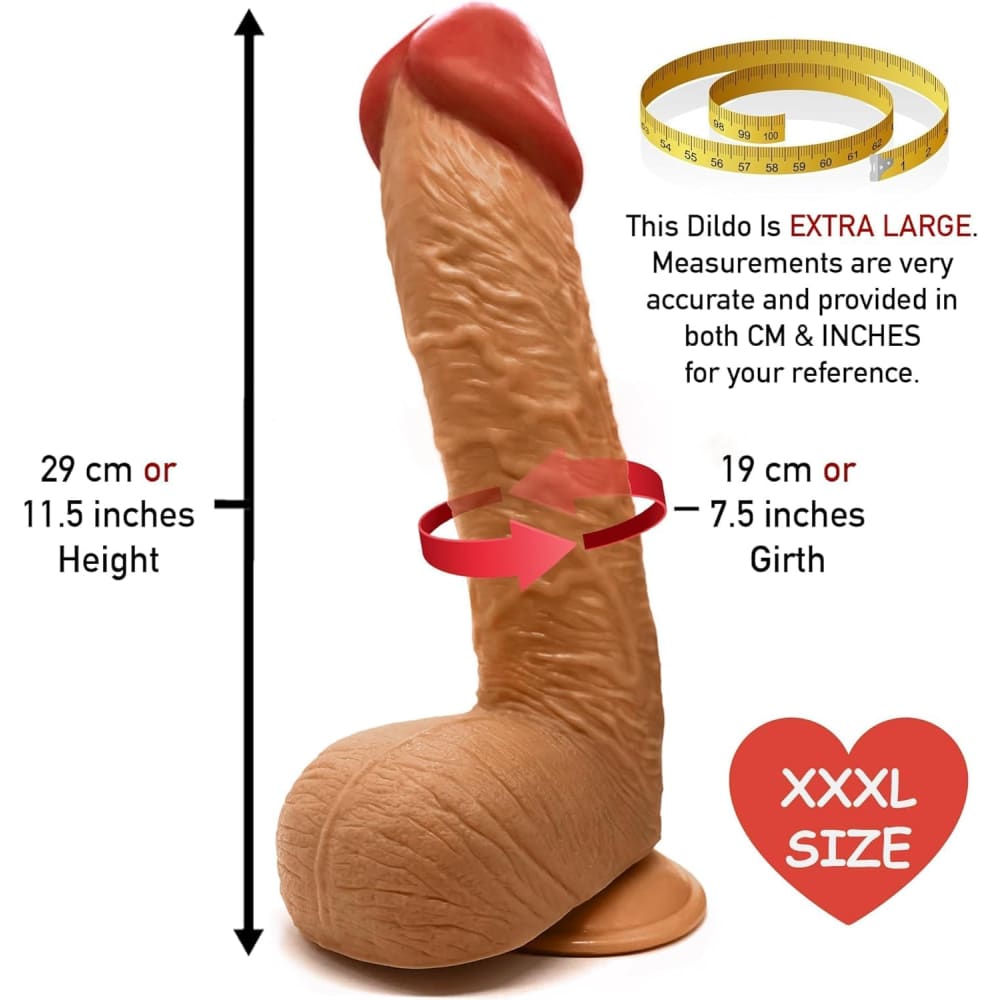 11.6 Inch Suction Cup Dildo Sex Toy Xl Brown - Save 20%