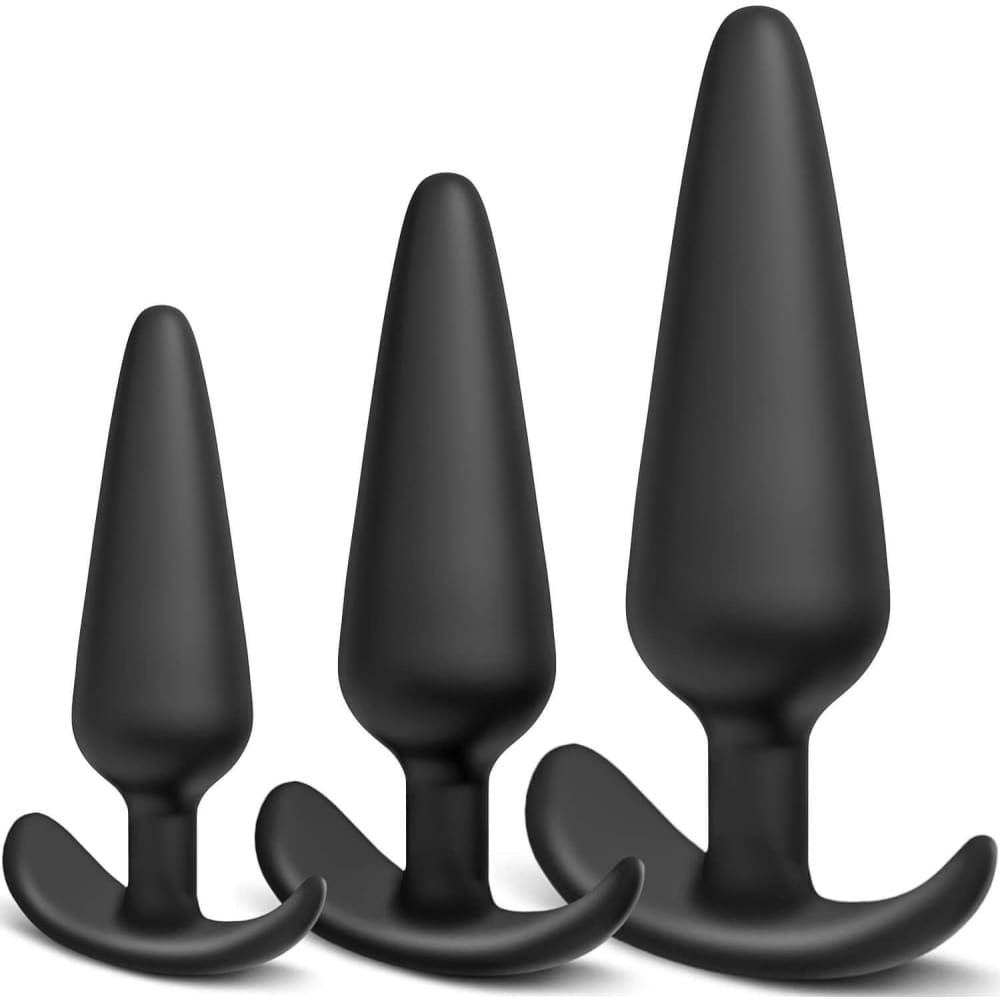 3pc Ass Anal Training Kit Silicone Butt Plug Adult Sex Toy for Beginner - Save 40% - Dildo