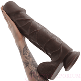 Huge 15 Inch Suction Cup Dildo Brown