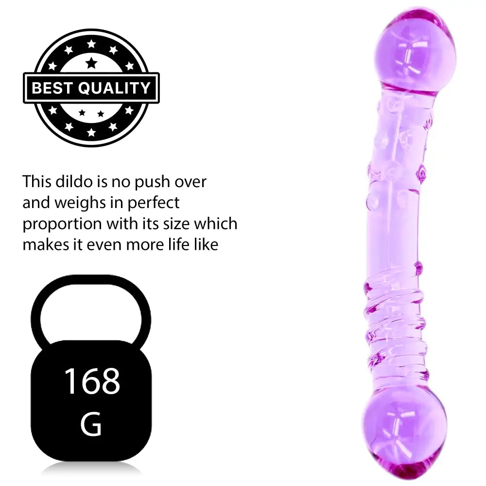 7.4 Inch Purple Passion Double Ended Glass Dildo - Sex Toy - Save 20% - Fast - United Kingdom Stoke-on-trent