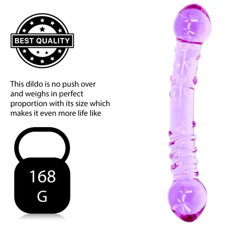 7.4 Inch Purple Passion Double Ended Glass Dildo - Sex Toy - Save 20% - Fast - United Kingdom Stoke-on-trent
