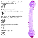7.4 Inch Purple Passion Double Ended Glass Dildo - Sex Toy - Save 20% - Fast - United Kingdom Stoke-on-trent