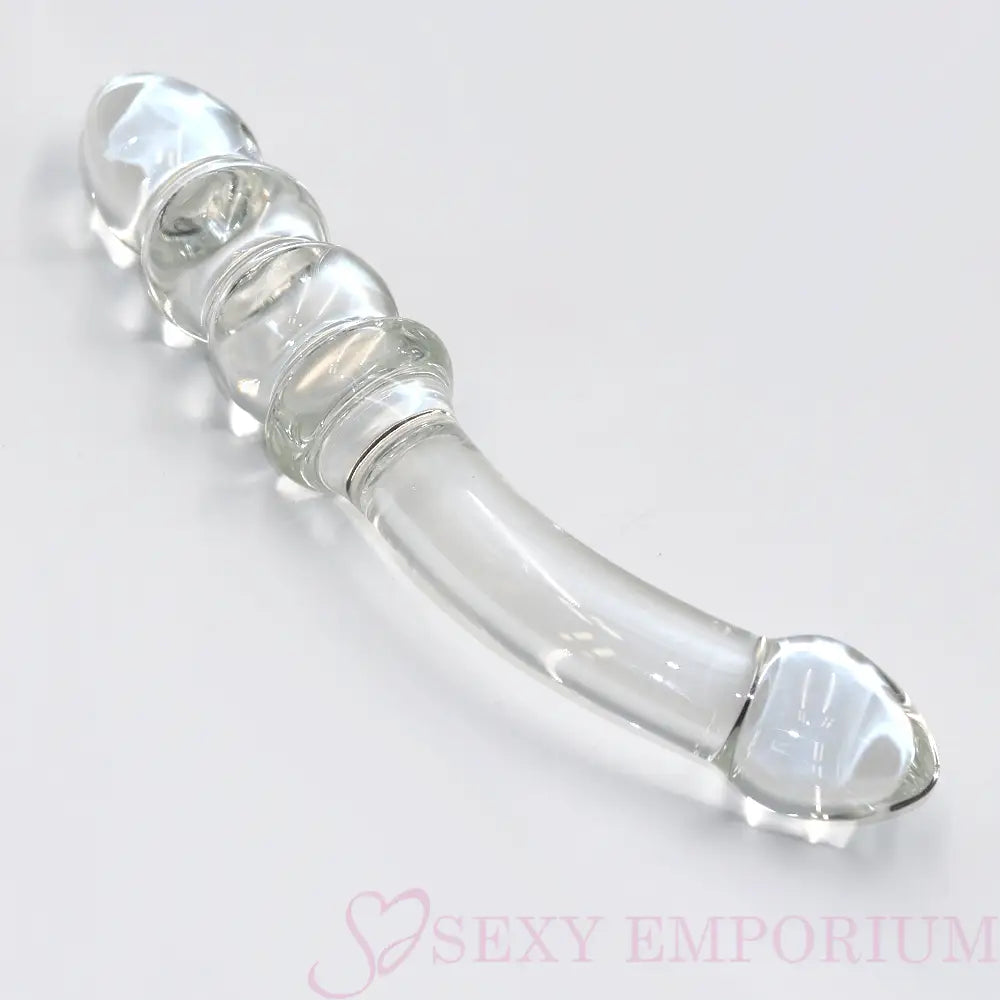 7.5 Inch Curved Ribbed Glass Dildo - Sex Toy - Save 25% - Fast Shipping - United Kingdom Stoke-on-trent