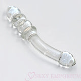 7.5 Inch Curved Ribbed Glass Dildo - Sex Toy - Save 25% - Fast Shipping - United Kingdom Stoke-on-trent
