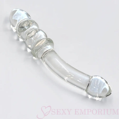 7.5 Inch Curved Ribbed Glass Dildo - Sex Toy - Save 25% - Fast Shipping - United Kingdom Stoke-on-trent