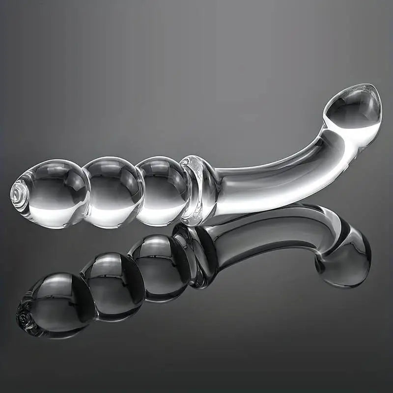 7.5 Inch Curved Ribbed Glass Dildo - Sex Toy - Save 25% - Fast Shipping - United Kingdom Stoke-on-trent