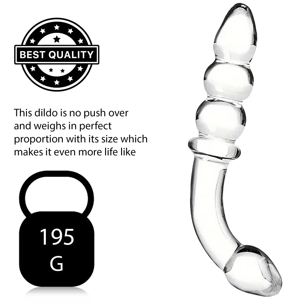 7.5 Inch Curved Ribbed Glass Dildo - Sex Toy - Save 25% - Fast Shipping - United Kingdom Stoke-on-trent