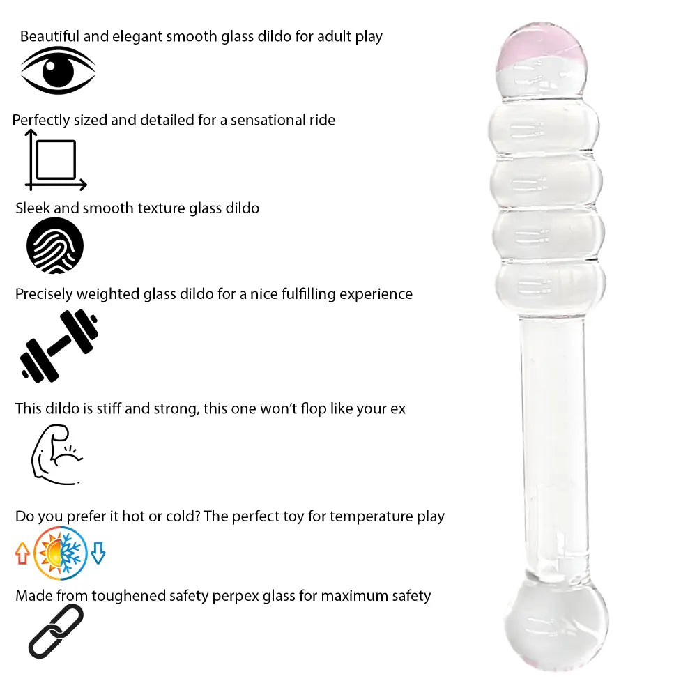 7.8 Inch Pink Tip Double Ended Glass Dildo - Dildos - Save 15% - Fast Shipping - United Kingdom Stoke-on-trent