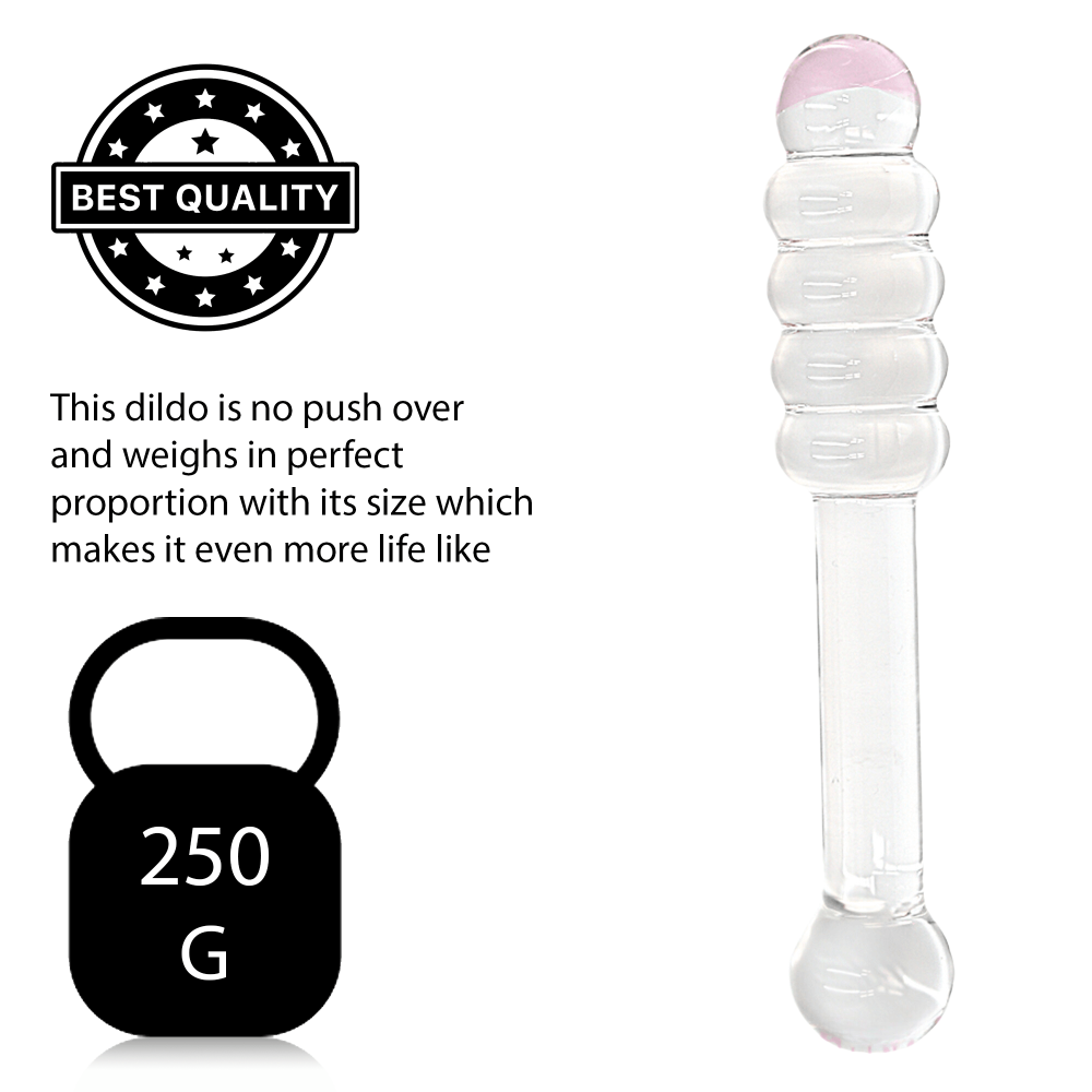 7.8 Inch Pink Tip Double Ended Glass Dildo - Sex Toy - Save 20%