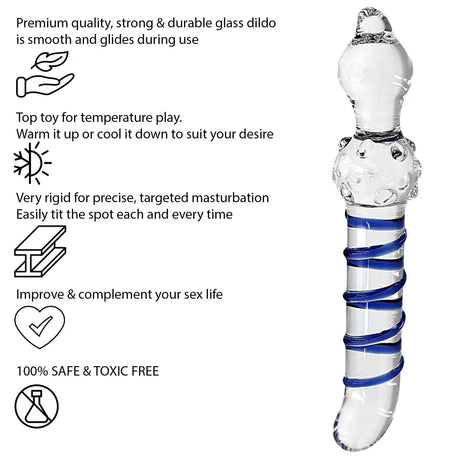 7.9 Inch Blue Swirl Dildo - Dildos - Save 25% - Fast Shipping - United Kingdom Stoke-on-trent
