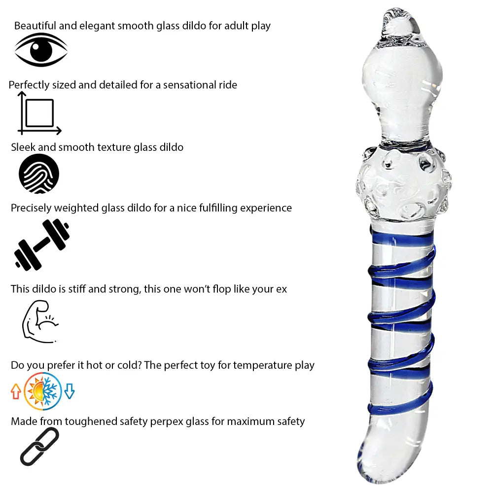 7.9 Inch Blue Swirl Dildo - Dildos - Save 25% - Fast Shipping - United Kingdom Stoke-on-trent