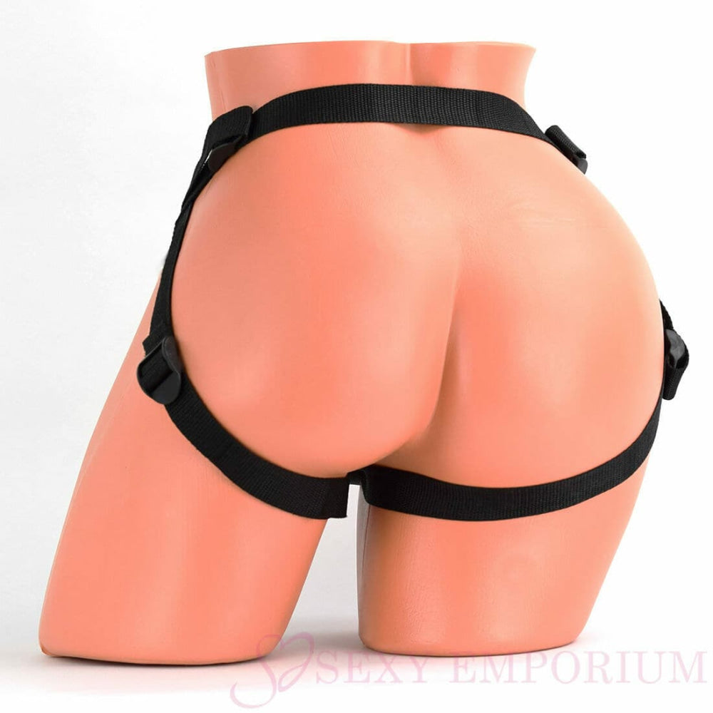 7 Inch Basic Strap-On Black Pink Harness