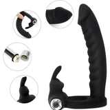 7 Speed/mode Double Penetration Anal Dildo Sex Toy with Cock Ring Silicone Dong - Speed/mode with - United Kingdom Stoke-on-trent