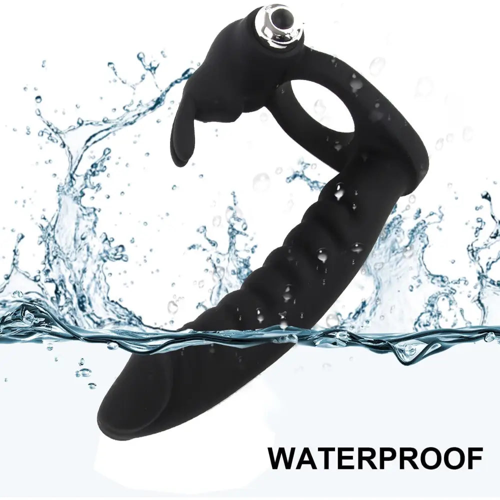 7 Speed/mode Double Penetration Anal Dildo Sex Toy with Cock Ring Silicone Dong - Speed/mode with - United Kingdom Stoke-on-trent