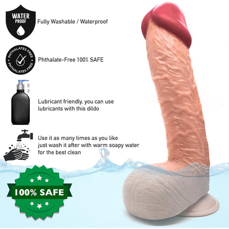 11.6 Inch Suction Cup Dildo Sex Toy Xl Flesh - Dildos - Save 20%