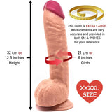 12.5 Inch Suction Cup Dildo Xl - White - Save 50%