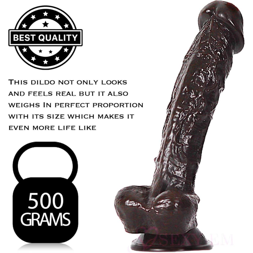 Gargantua Realistic 9.5 Inch Dildo Brown - Save 25% - Fast Shipping | Sexy Emporium