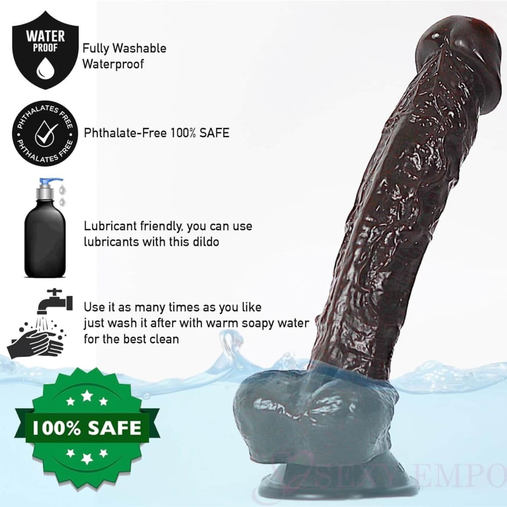 Gargantua Realistic 9.5 Inch Dildo Brown - Save 25% - Fast Shipping | Sexy Emporium