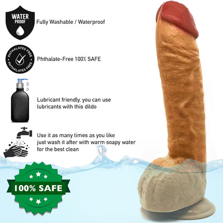 12.5 Inch Suction Cup Dildo Xl - Brown - Dildos - Save 30%