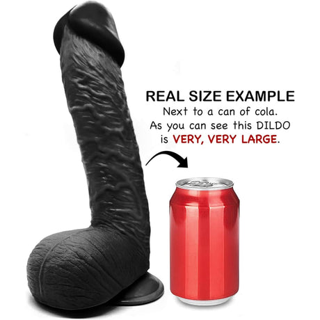 11.6 Inch Suction Cup Dildo Sex Toy Xl Black - Dildos - Save 20%