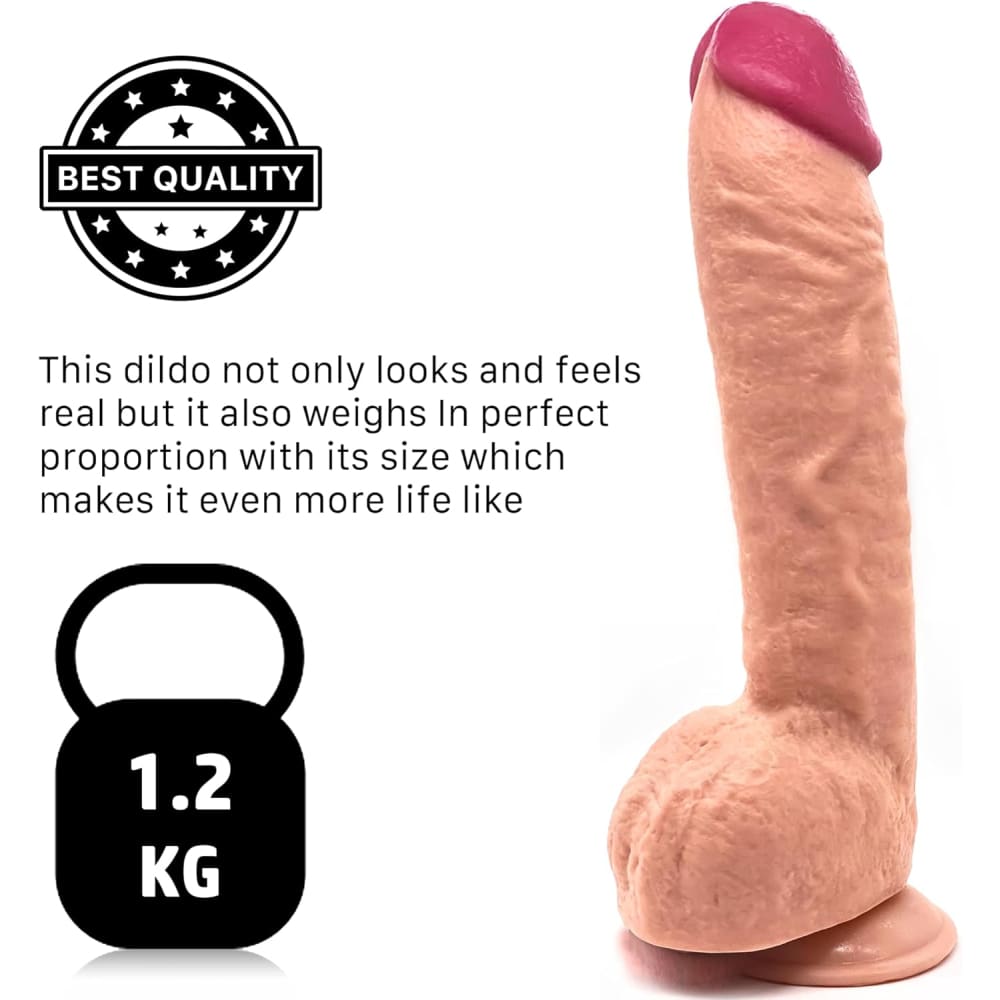 12.5 Inch Suction Cup Dildo Xl - White - Save 50%