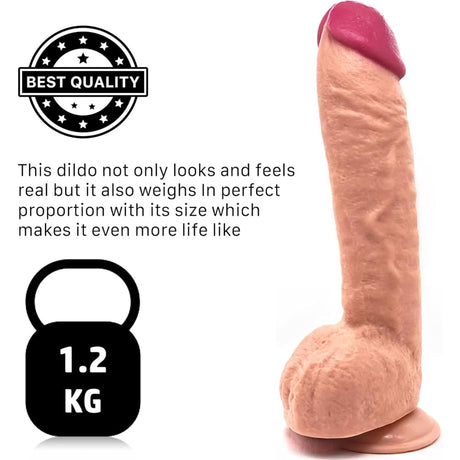 12.5 Inch Suction Cup Dildo Xl - White - Dildos - Save 30%
