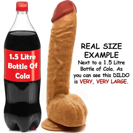 12.5 Inch Suction Cup Dildo Xl - Brown - Dildos - Save 30%