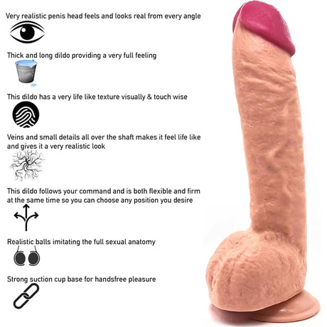 12.5 Inch Suction Cup Dildo Xl - White - Dildos - Save 30%