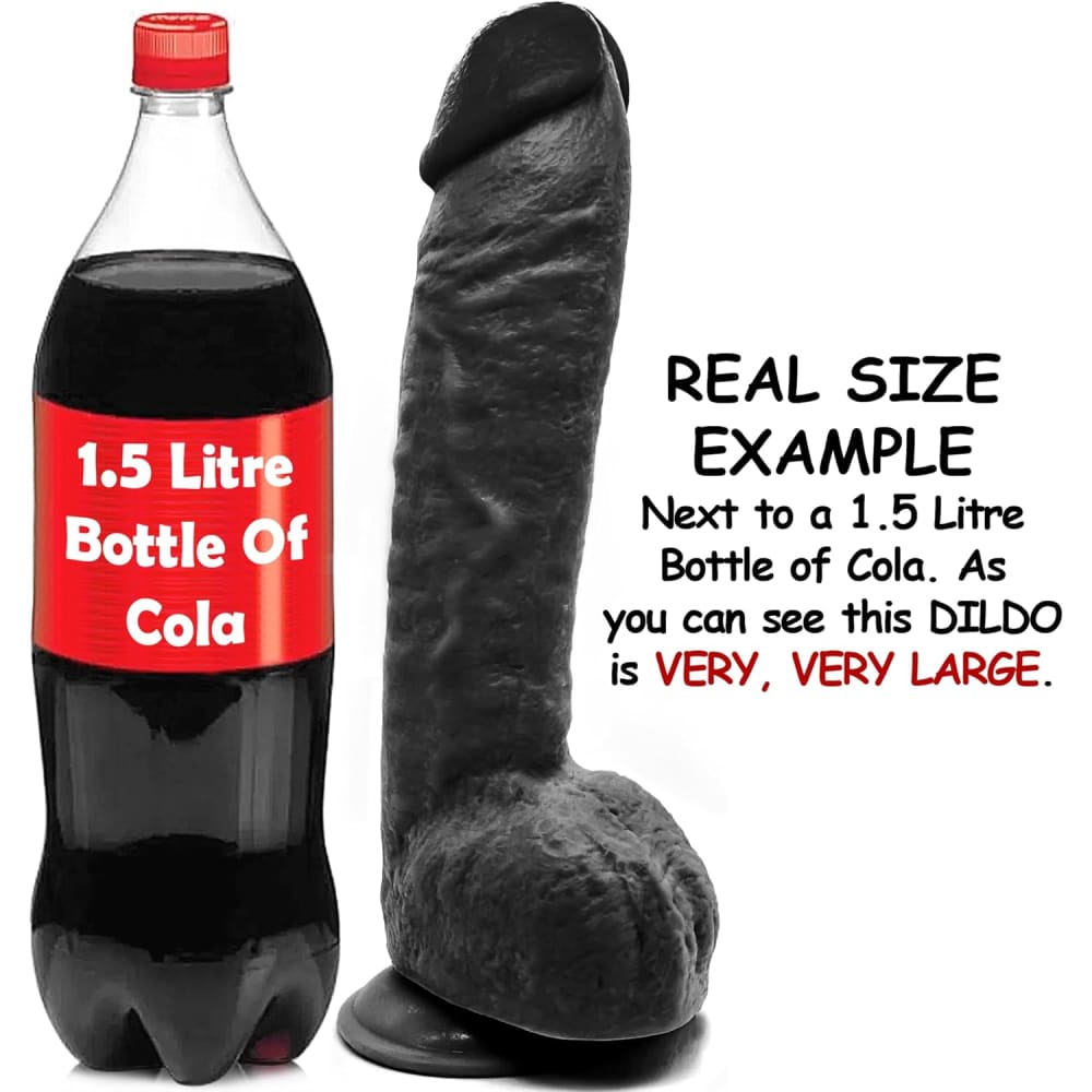 12.5 Inch Suction Cup Dildo Xl - Black - Save 50%