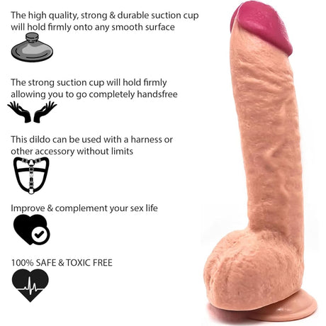 12.5 Inch Suction Cup Dildo Xl - White - Dildos - Save 30%