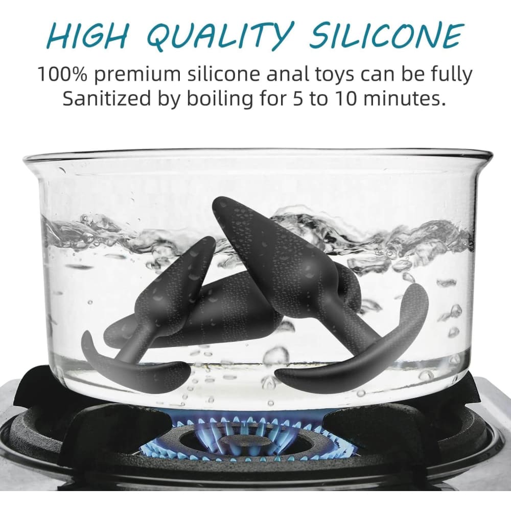 3pc Ass Anal Training Kit Silicone Butt Plug Adult Sex Toy for Beginner - Save 40% - Dildo