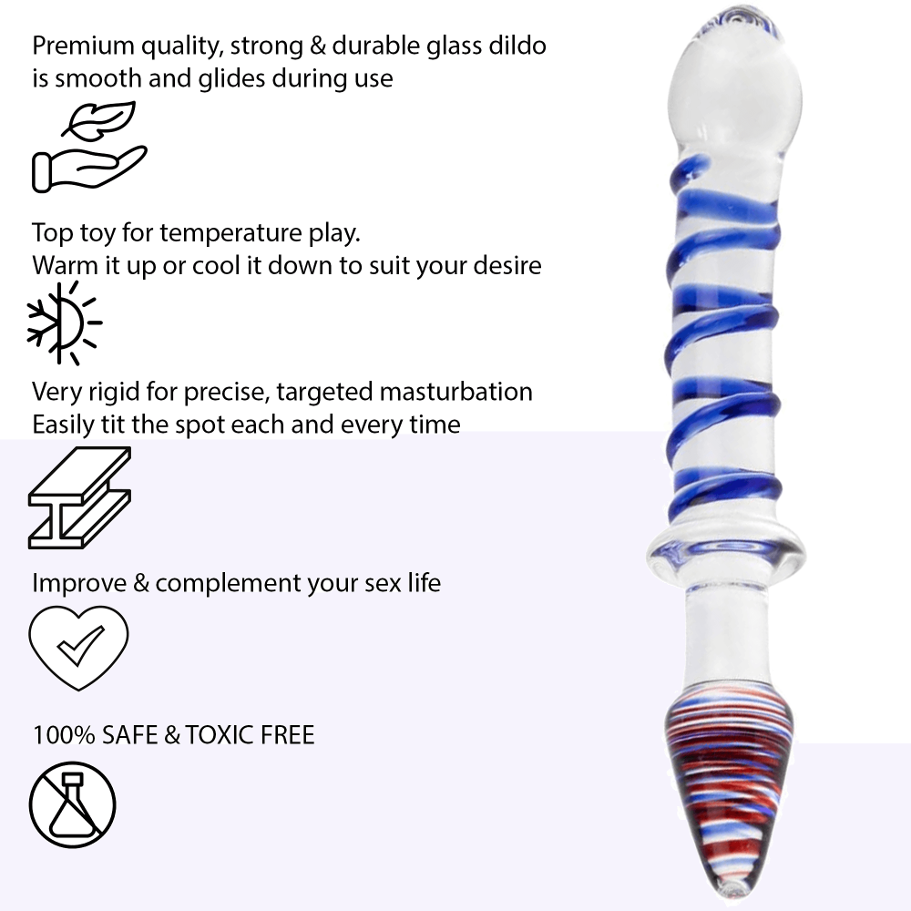 8.6 Inch Double Ended Glass Dildo - Sex Toy - Save 25%