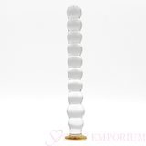 8 Inch Bubble Ribbed Glass Dildo - Sex Toy - Save 20%