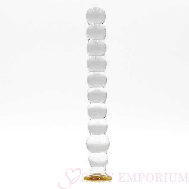 8 Inch Bubble Ribbed Glass Dildo - Sex Toy - Save 20%