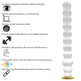 8 Inch Bubble Ribbed Glass Dildo - Sex Toy - Save 20%