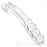 8 Inch Curved G-spot Ribbed Glass Dildo - Dildos - Save 20% - G-spot - Fast Shipping - United Kingdom Stoke-on-trent