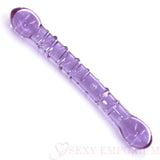 8 Inch Ribbed Double Ended Purple Glass Dildo - Sex Toy - Save 25% - Fast Shipping - United Kingdom Stoke-on-trent