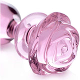 The Rose Glass Dildo Butt Plug