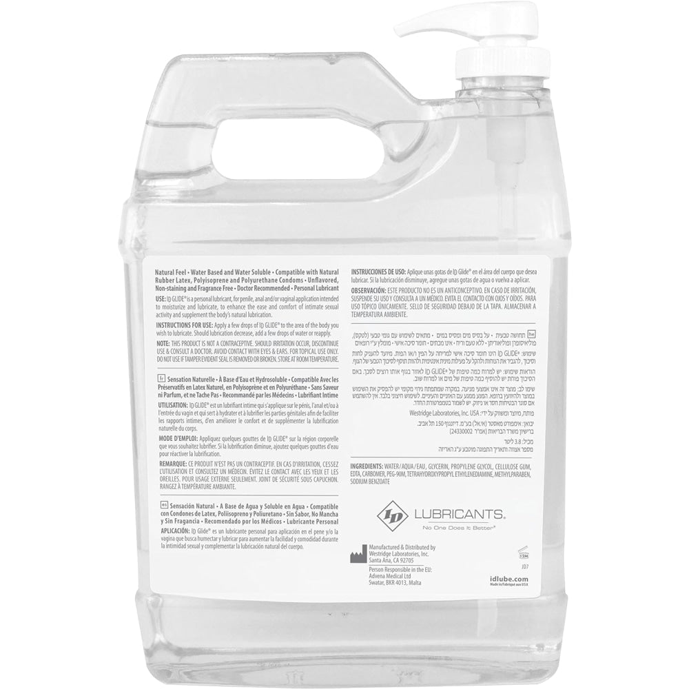 ID Glide Lubricant Water-Based Lube 3800ml - 1 Gallon