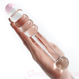 7.8 Inch Pink Tip Double Ended Glass Dildo