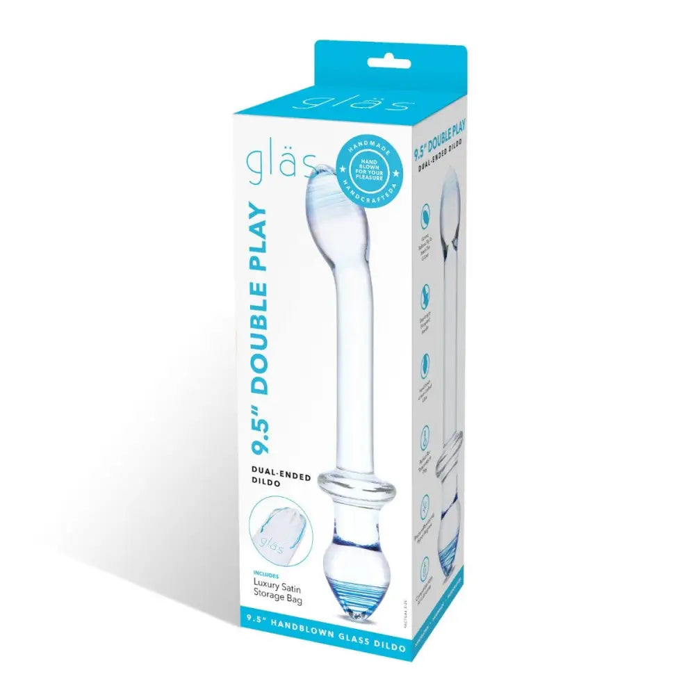 9.5’’ Blue Tip Double Ended Glass Dildo - Save 25% - Fast Shipping - United Kingdom Stoke-on-trent