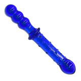 9 Inch Double Ended Blue Glass Ribbed Dildo - Sex Toy - Save 20%