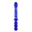 9 Inch Double Ended Blue Glass Ribbed Dildo - Sex Toy - Save 20%