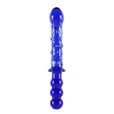 9 Inch Double Ended Blue Glass Ribbed Dildo - Sex Toy - Save 20%